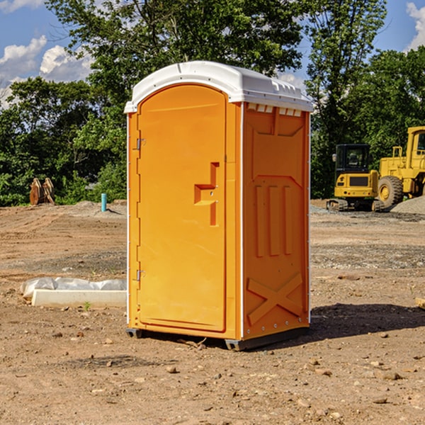 how often are the porta potties cleaned and serviced during a rental period in Rowe